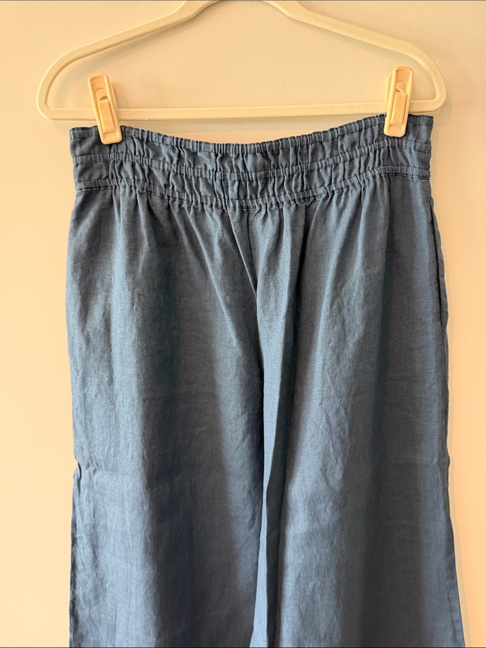 Anthropologie Navy Linen  Elastic Waist Pants - Picture 5 of 6